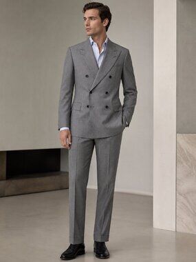 Reveres 1949 Grey VBC Wool Double Breasted Suit